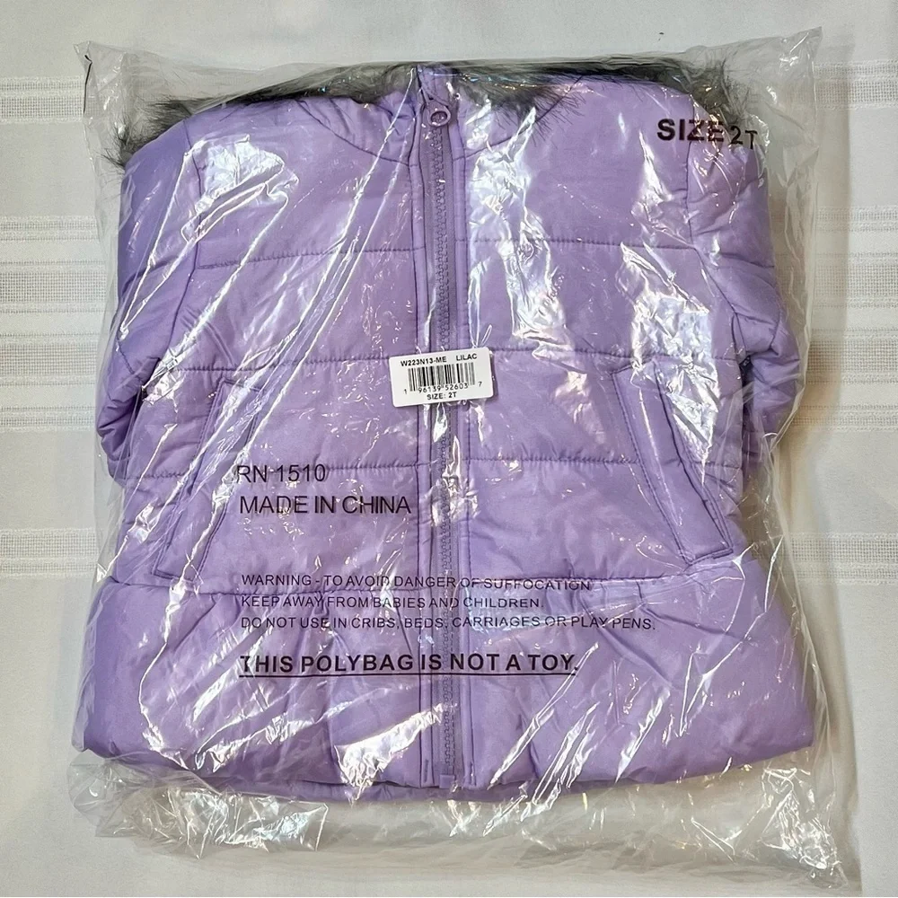 Winter Coat 2T Weather Tamer Lilac Jacket‎ Fleece Beanie NWT